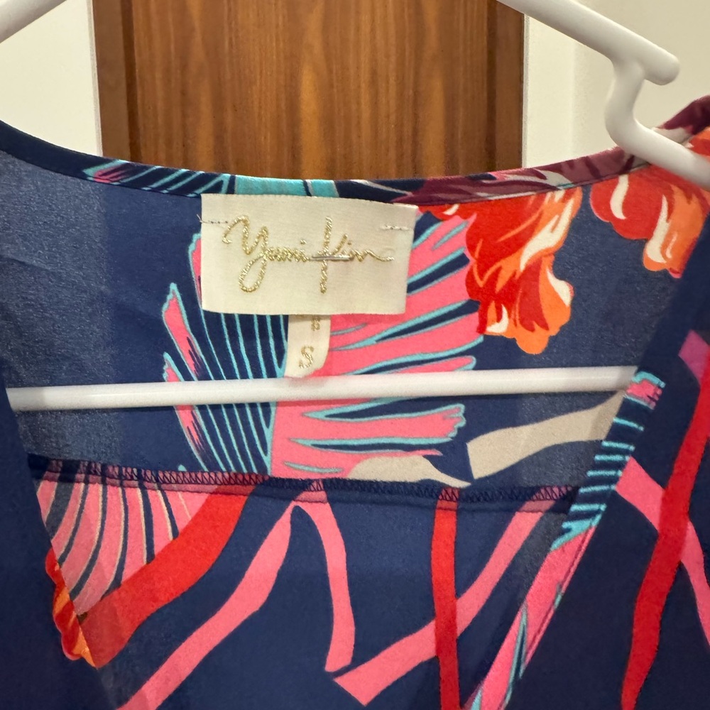 Yumi Kim blue multicolor buttoned top size S - Picture 2 of 2